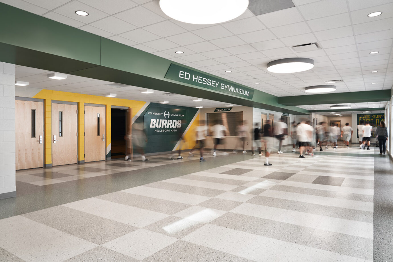 Quartz Tile in High School Hallway