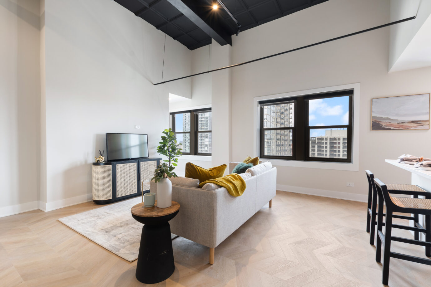 Aspecta Contours LVT in multifamily unit living-room