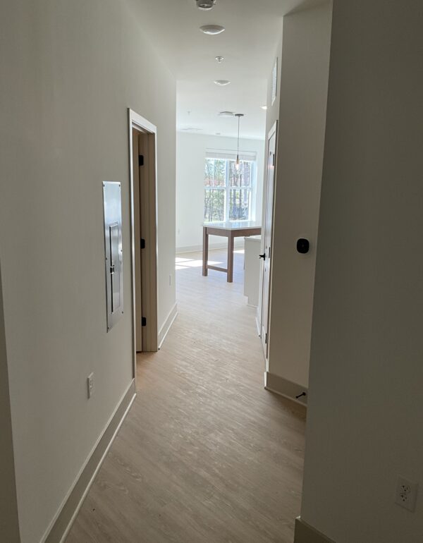 LVT in apartment unit hallway